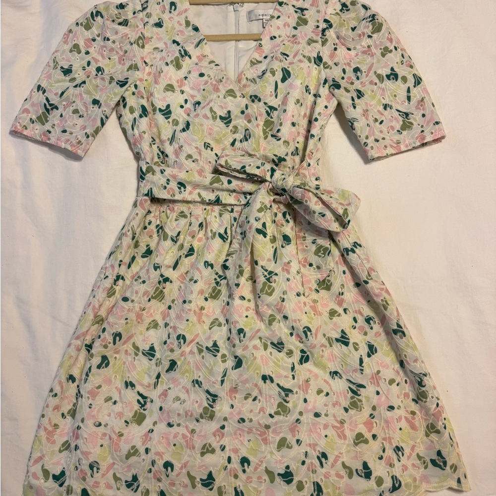 Adelyn Rae Floral Mini Dress - Pink and Green